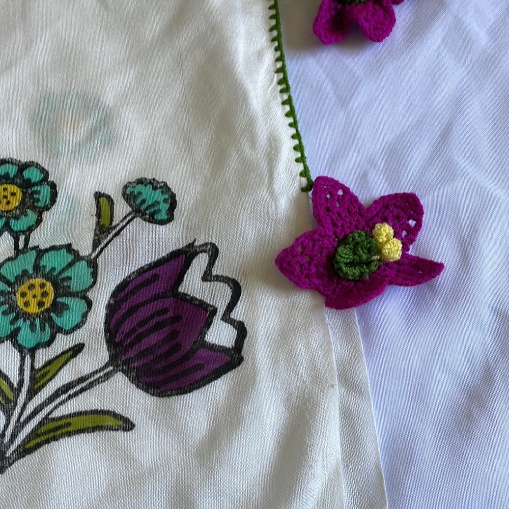 Hand Crafted Boho Festival Floral and Crochet Tassel Swimsuit Cover - Picture 10 of 12